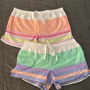 GAPBODY POPLIN COLOR BLOCK SHORTS SIZE SP (SET OF 2)